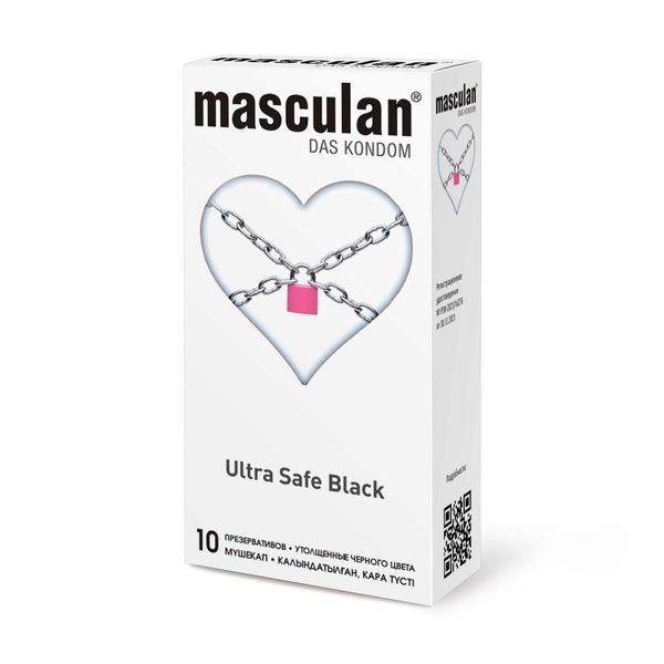 фото упаковки Презервативы Masculan Black Ultra Safe