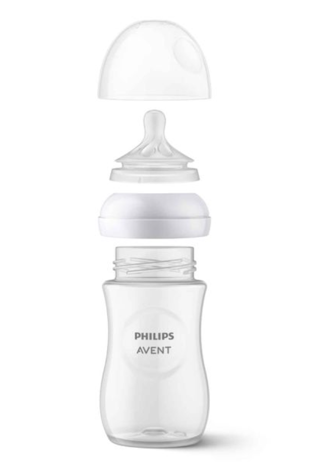 Philips Avent Бутылочка с силиконовой соской Natural Response 1m+, 1 +, SCY903/02, бутылочка для кормления, средний поток, 260 мл, 2 шт.