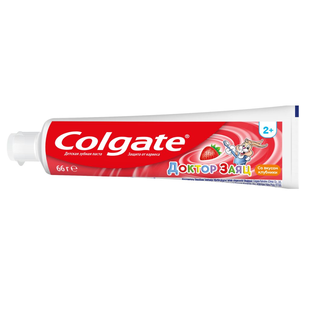 Colgate Доктор Заяц детская зубная паста, паста зубная, со  вкусом или ароматом клубники, 50 мл, 1 шт.