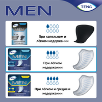 Tena Men вкладыши урологические уровень 1, прокладки урологические, light, 12 шт.