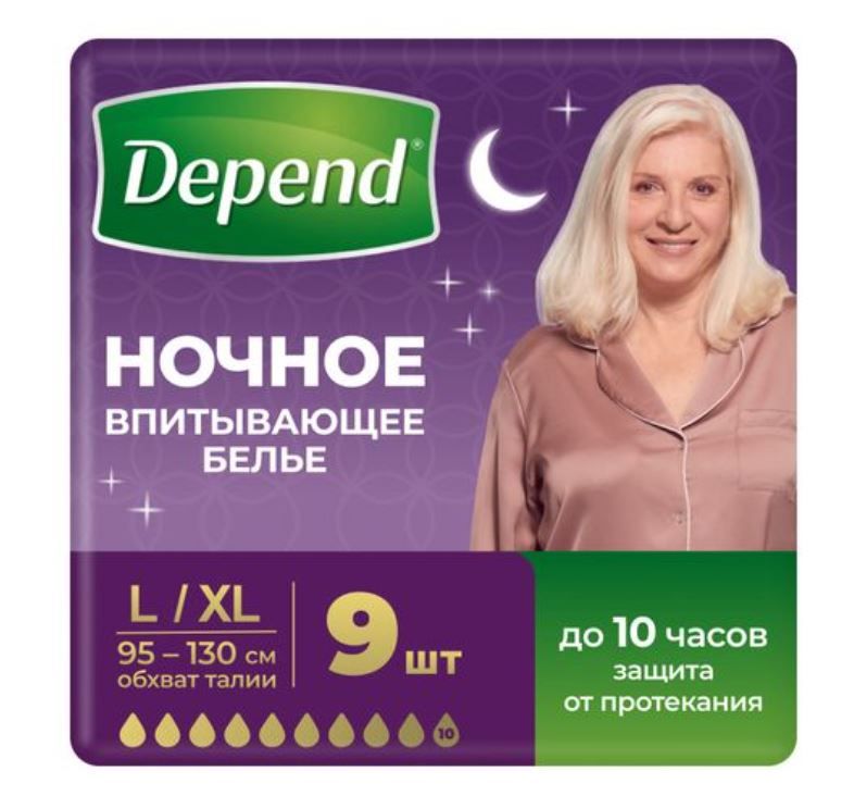 фото упаковки Трусы-подгузники женские ночные Super Plus Depend