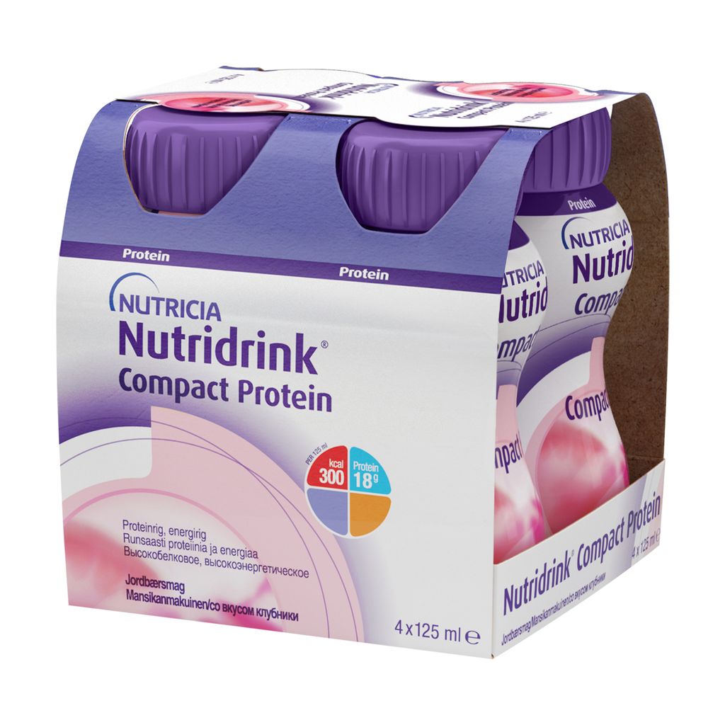 Nutridrink compact protein, жидкость для приема внутрь, со вкусом клубники, 125 мл, 4 шт.