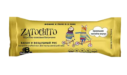 фото упаковки Заточито Фруктово-злаковый батончик Банан с воздушным рисом