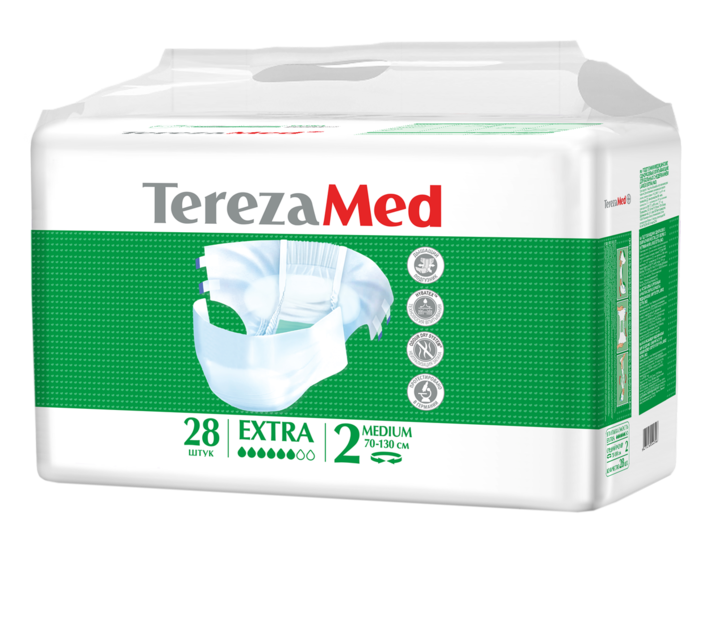 TerezaMed Extra подгузники для взрослых дневные, Medium M (2), 70-130 см, 28 шт.