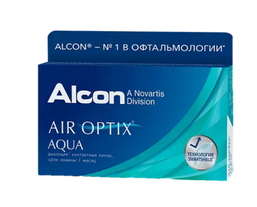 Alcon Air Optix aqua контактные линзы плановой замены, BC=8,6 d=14,2, D(-4.00), стерильно, 6 шт.