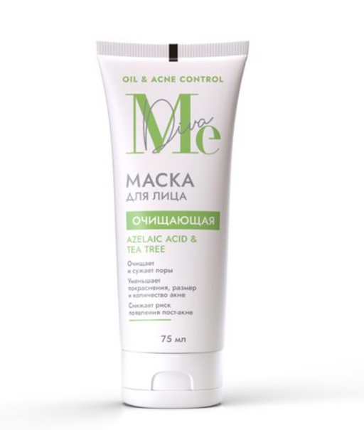 Mediva Oil Acne Control Маска для лица себонормализирующая, маска для лица, азелаиновая кислота и чайное дерево, 75 мл, 1 шт.