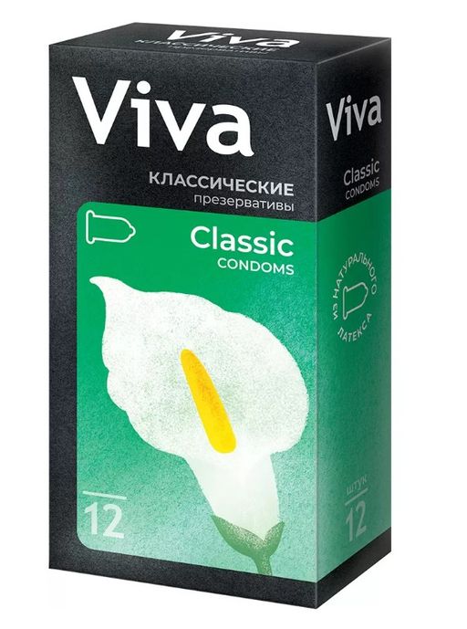 Презервативы Viva, презерватив, классический, 12 шт.