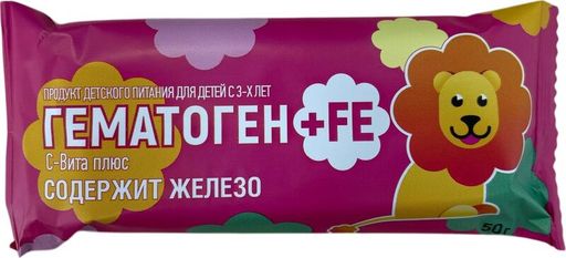 Гематоген С-Вита Плюс Железо, плитка, 50 г, 1 шт.