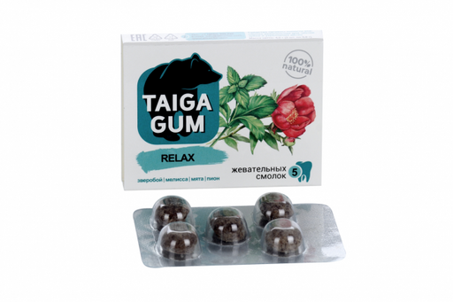 Taiga Gum Смолка жевательная Релакс, без сахара, 5 шт.