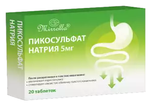 Mirrolla Пикосульфат натрия, 5 мг, таблетки, 20 шт.