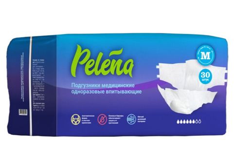Pelena подгузники для взрослых, р. M, 70-130 см, 30 шт.