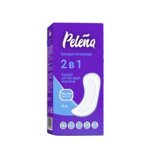 Pelena Ultra mini 2в1 Прокладки впитывающие, прокладки урологические, для всех видов выделений, 28 шт.