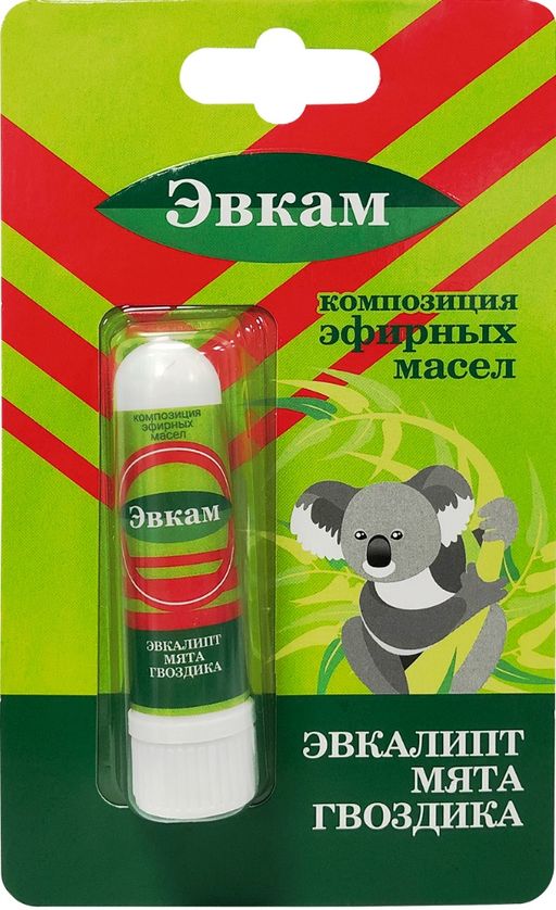 Эвкам Карандаш композиция эфирных масел, карандаш для ингаляций, 1.3 г, 1 шт.