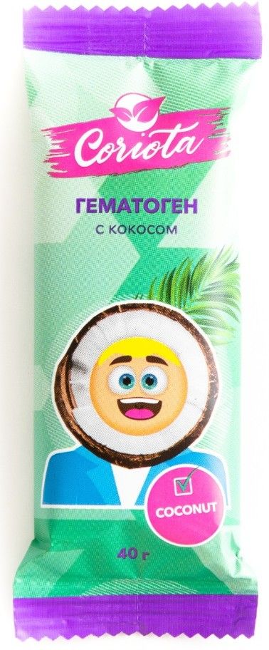 Coriota Гематоген народный, кокос, 40 г, 1 шт.