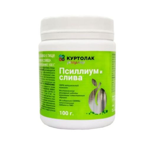 Куртолак Регуляр Псиллиум слива, порошок, 100 г, 1 шт.