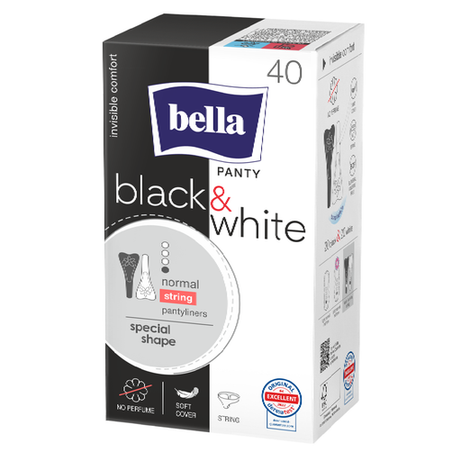 Bella Panty Slim Black&White прокладки ежедневные, прокладки гигиенические, 40 шт.
