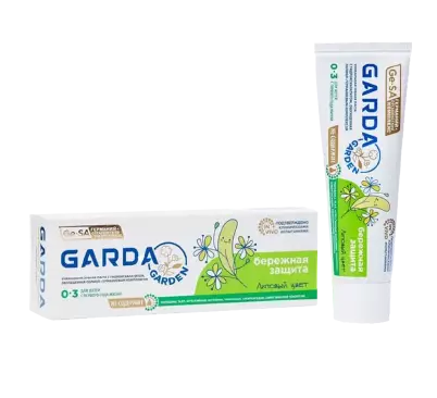 Garda Фест Тус Бэби Зубная паста Бережная защита, с 0 до 3 месяцев, паста зубная, Липовый цвет, 40 мл, 1 шт.
